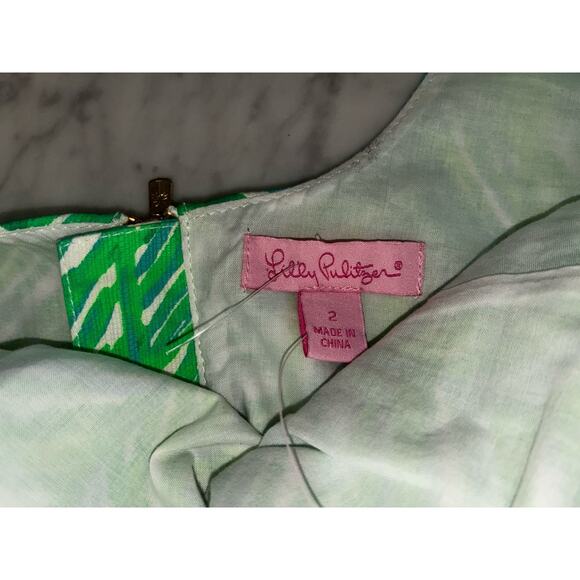 Lilly Pulitzer Mila Shift Dress New 2 Toucan Green Elephants Costa Verde - Picture 12 of 14